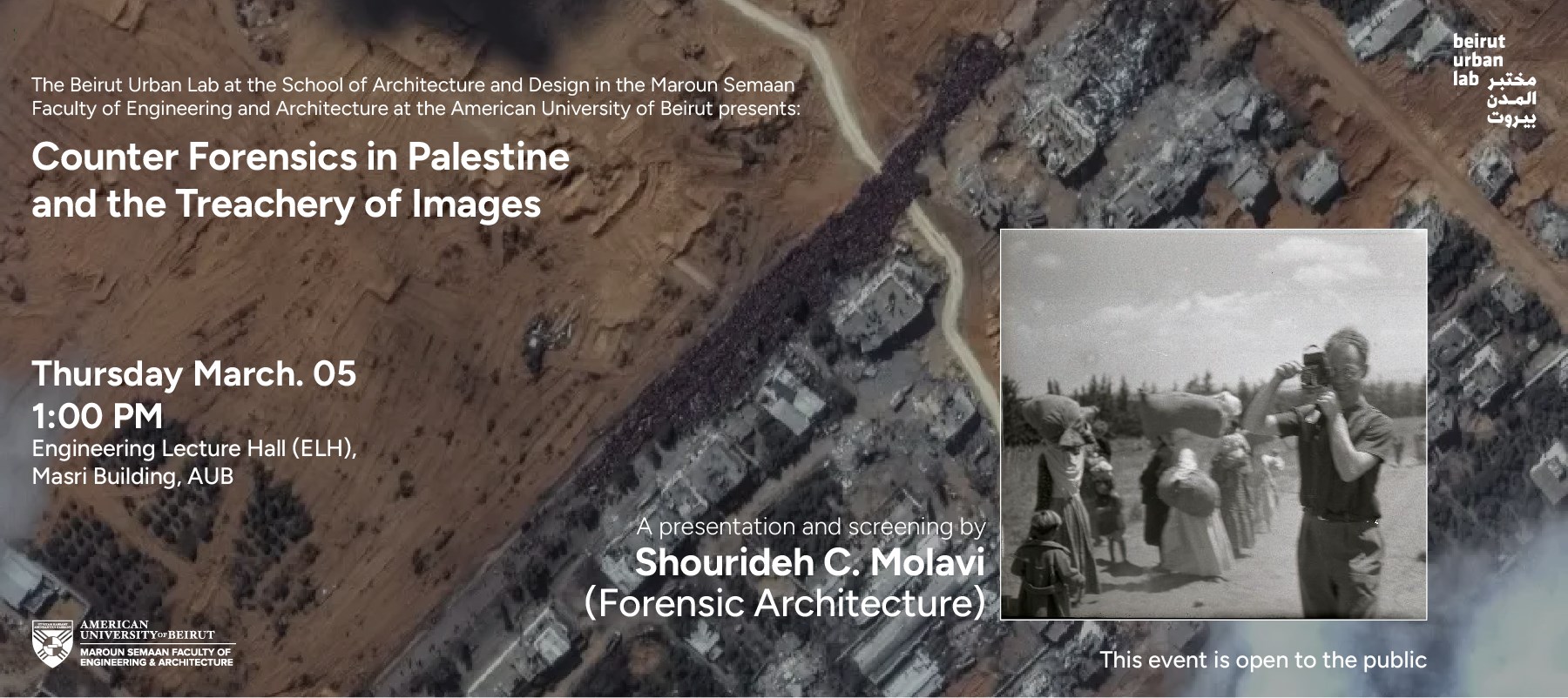 [Public Lecture] Counter Forensics in Palestine and the Treachery of Images