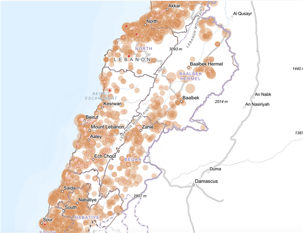 Government-Designated Shelters in Lebanon