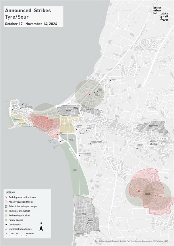 Mapping Israeli Announced Strikes on Lebanon