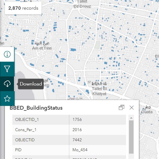 طبقات جديدة من قاعدة بيانات البيئة العمرانية في بيروت متاحة للتحميل الآن